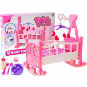 Кроватка Baby bed с аксессуарами в коробке мобиль,бутылочка,приборы,соска,миска,подушка,простынь WO186