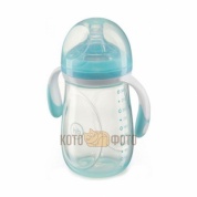 Бутылочка Happy baby с ручками и антиколиковой силиконоввой соской (300 мл) 0 10009N (Blue)