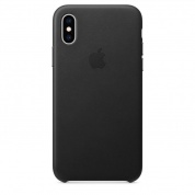 Кожаный чехол Apple Leather Case для iPhone XS черный (MRWM2ZM/A)