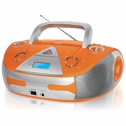 Аудиомагнитола BBK BX325U оранжевый/серебристый 5Вт/CD/CDRW/MP3/FM(an)/USB