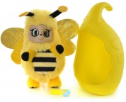 Мягкая игрушка 1TOY Пушастик Пчелка Бри "Bush Baby" со спальным коконом, заколкой и шармом