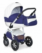 Коляска 2 в 1 Expander Mondo ECO, (белый+синий) надув. (Польша)