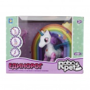Игрушка интерактивная 1TOY Robo Pets Робо-единорог, бело-розовый