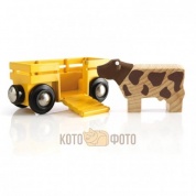 Конструктор Brio Вагон с коровой,8,6х3,4х4,8см,блист.