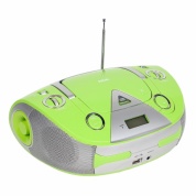 Аудиомагнитола BBK BX325U салатовый/серебристый 5Вт/CD/CDRW/MP3/FM(an)/USB