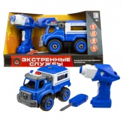 Машинка 1TOY "Экстренные службы" полицейский грузовик на р/у