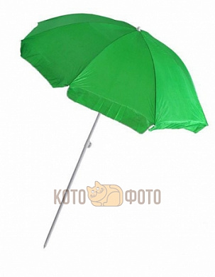 Зонт Пляжный Greenhouse Um-Pl160-5/240 С Наклоном, Полиэстер, Цвет Зеленый, Стальная Стойка