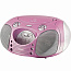 Аудиомагнитола BBK BX110U розовый/серебристый 3.6Вт/CD/CDRW/MP3/FM(an)/USB