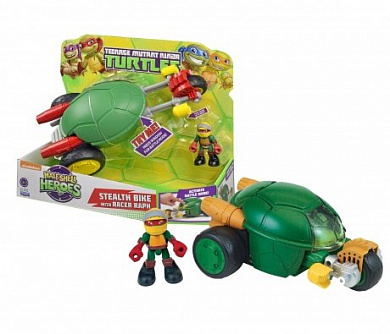 Фигурка Playmates Черепашки-ниндзя 6см Раф с мотоциклом-стелс серия Half Shell Hero