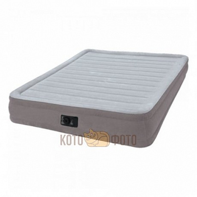Кровать надувная Intex 67770 Comfort-Plush Mid Rise, Queen, электрический насос