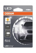 Лампа автомобильная OSRAM W5W (W2.1*9.5d) LED Standart Amber, 2шт, 12V, 2880YE-2бл