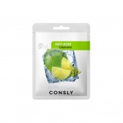 Противовоспалительная тканевая маска с экстрактом каламанси, 20мл, CONSLY Calamansi Anti-Acne Mask Pack, 20 мл