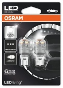 Лампа автомобильная OSRAM W16W (W2.1*9.5d) LED Premium Red, 2шт, 12V, 9213R-2бл