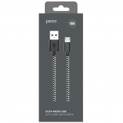 Кабель PERO DC-04 micro-USB 2А 1м Silver-black