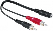 Адаптер аудио Hama H-43254 2хRCA (m)-Jack 3.5 (f) черный (00043254)