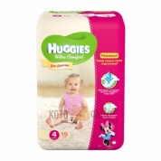 Подгузники Huggies Ultra Comfort для девочек 4 (8-14 кг) 19 шт.