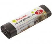 Мешки д/мусора 30л, черные в рулоне 20 штук, ПНД, 5мкм, 47х55см (±5%), эконом, ЛЮБАША, 605329, 90шт/партия