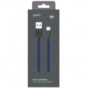 Кабель PERO DC-04 8-pin Lightning 2А 1м Blue-black