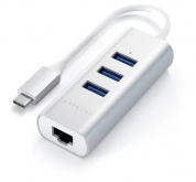 Хаб-разветвитель USB Satechi Aluminum Type-C 2-in-1 Silver ST-TC2N1USB31AS