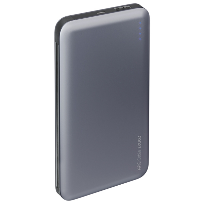 Внешний АКБ NRG Cable 10000 mAh Apple 8-pin MFI Li-pol графит (33536)