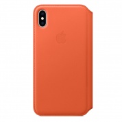 Чехол кожаный Apple Leather Folio для iPhone XS Max (Sunset) тёплый закат