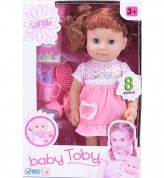 Кукла (37см) Baby Toby с аксессуарами 8 функций в коробке пьет,кушает,ходит на горшок,разговаривает,глаза закрываются 319010A10