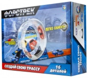 1TOY Форстрек автодром, в компл. 1 машинка инерц. со светом, барабан