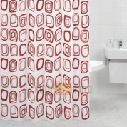 Шторка для ванной комнаты Milardo Retro Squares (red) 610P180M11