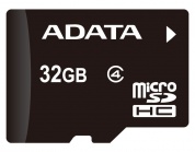 Карта памяти A-Data microSDHC Class 4 32Gb + SD adapter (AUSDH32GCL4-RA1)