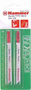 Пилка для лобзика Hammer Flex 204-106 JG WD-PL T111C  мягк.дер/пл, 74мм, шаг 3.0, HCS, 2 шт.