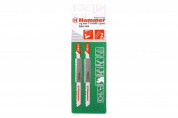 Пилка для лобзика Hammer Flex 204-105 JG WD T101BRF  дерево/пластик, 74мм, шаг 2.5, BiM, 2шт.