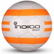 Мяч футбольный №5 INDIGO BRIGHT тренировочный (PU 1.2 мм), IN024, Серо-оранжевый,
