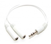 Кабель 5bites 3.5 Jack/M - 2x3.5 Jack/F AA-3MF2-02WH 0.2m White