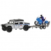 Игровой набор "Hummer H1 Полиция+мотоцикл" металлический инерционный 278810, Технопарк SB-18-37WB