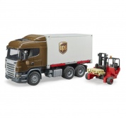 Scania фургон UPS с погрузчиком и паллетами BRUDER 03-581
