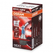 Лампа автомобильная OSRAM H11 55W PGJ19-2+150% Night Braker Laser 3750K 12V, 64211NLбл
