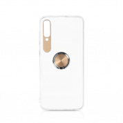 Силиконовый чехол DF с кольцом-держателем для Samsung Galaxy A70 sTRing-05 (gold)