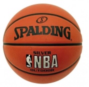 Мяч баскетбольный №7 SPALDING NBA SILVER с логотипом NBA, 83016, Оранжевый,