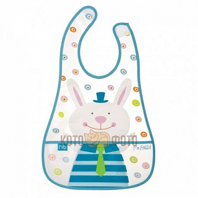 Нагрудник на липучке Children’s bib Happy baby (ПВХ-пленка) 16005N (Mint)