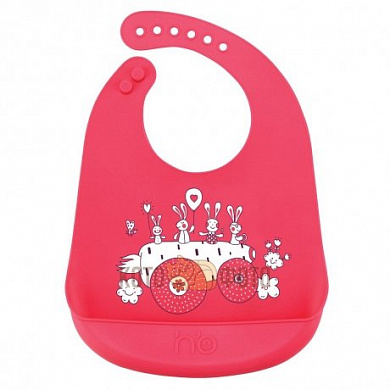 Нагрудник силиконовый BIB Pocket Happy baby 16006 (Red)