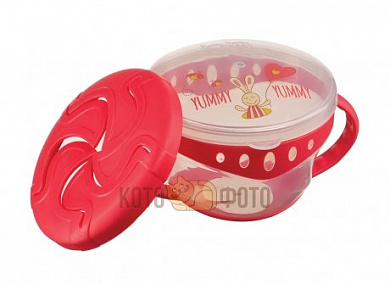 Тарелка Happy baby с двумя крышками COMFY PLATE (red) 15021