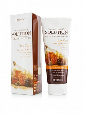 Пенка DEOPROCE NATURAL PERFECT SOLUTION CLEANSING FOAM BLACK SUGAR & HONEY
