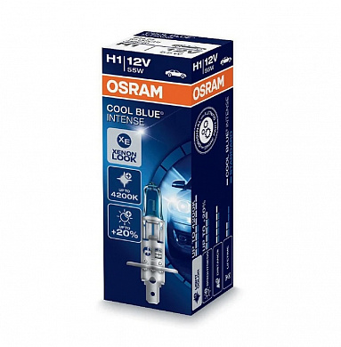 Лампа галогенная OSRAM H1 Cool Blue Intense 12V 55W, 2шт, 64150CBI-HCB