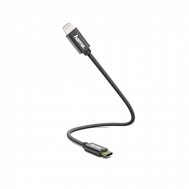 Кабель Hama 00187208 USB Type-C (m) Lightning (m) 0.2м черный